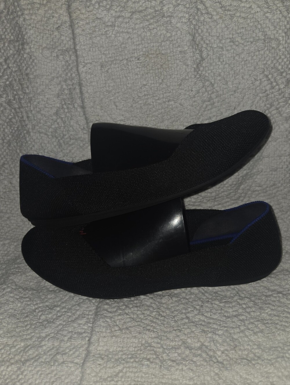 Rothys The Flat Black Solid Knit Rounded Toe Ballet Flats Shoes Original W8 - Picture 6 of 11